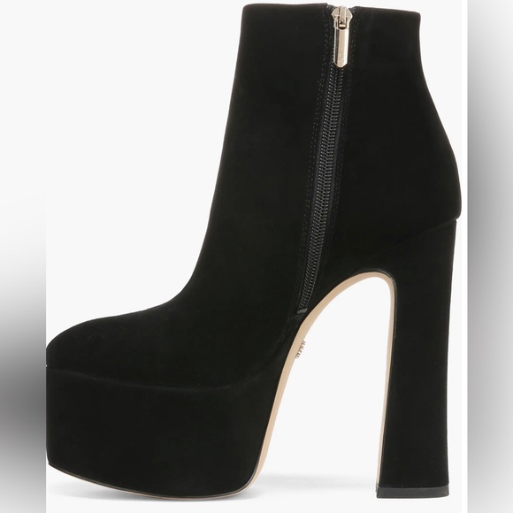 💕HOST PICK💕 SAM EDELMAN 🆕 Eli Platform Bootie. Black Suede Booties. Size 8. - Picture 7 of 9
